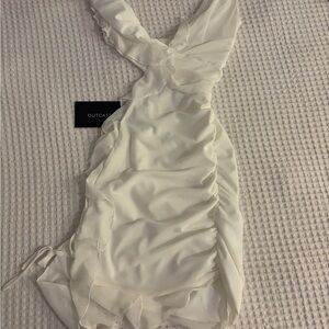 Outcast White Ruffled Mini Dress